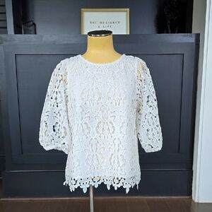 Banana Republic White Lace Top